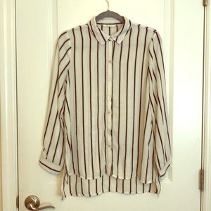 Long sleeve sheer blouse